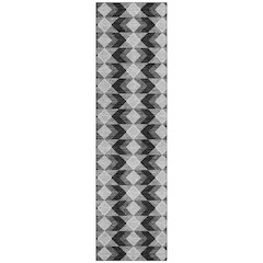 Machine Washable Indoor/Outdoor Chantille ACN2687 Black 2'3" x 7'6" Runner Rug