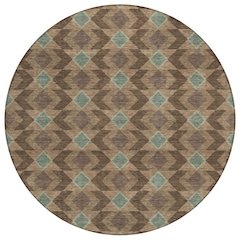 Machine Washable Indoor/Outdoor Chantille ACN2687 Brown 8' x 8' Round Rug