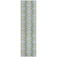 Machine Washable Indoor/Outdoor Chantille ACN2687 Teal 2'3" x 7'6" Runner Rug