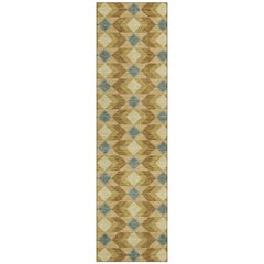 Machine Washable Indoor/Outdoor Chantille ACN2687 Gold 2'3" x 7'6" Runner Rug