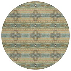 Machine Washable Indoor/Outdoor Chantille ACN2688 Green 8' x 8' Round Rug
