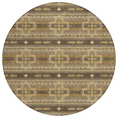 Machine Washable Indoor/Outdoor Chantille ACN2688 Brown 8' x 8' Round Rug