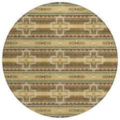 Machine Washable Indoor/Outdoor Chantille ACN2688 Gold 8' x 8' Round Rug