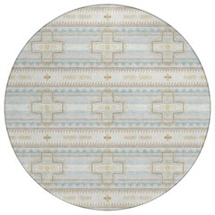 Machine Washable Indoor/Outdoor Chantille ACN2688 Ivory 8' x 8' Round Rug