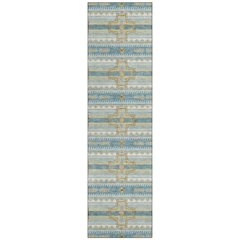 Machine Washable Indoor/Outdoor Chantille ACN2688 Teal 2'3" x 7'6" Runner Rug
