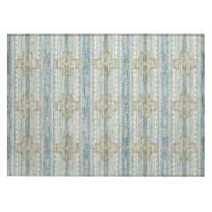 Machine Washable Indoor/Outdoor Chantille ACN2688 Teal 1'8" x 2'6" Rug