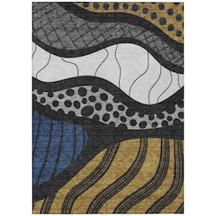 Machine Washable Indoor/Outdoor Chantille ACN2689 Black 2'6" x 3'10" Rug