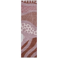 Machine Washable Indoor/Outdoor Chantille ACN2689 Pink 2'3" x 7'6" Runner Rug