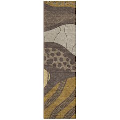 Machine Washable Indoor/Outdoor Chantille ACN2689 Brown 2'3" x 7'6" Runner Rug