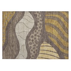 Machine Washable Indoor/Outdoor Chantille ACN2689 Brown 1'8" x 2'6" Rug