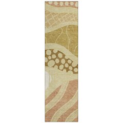 Machine Washable Indoor/Outdoor Chantille ACN2689 Gold 2'3" x 7'6" Runner Rug