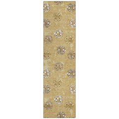 Machine Washable Indoor/Outdoor Chantille ACN2690 Gold 2'3" x 7'6" Runner Rug