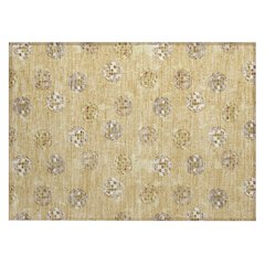 Machine Washable Indoor/Outdoor Chantille ACN2690 Gold 1'8" x 2'6" Rug