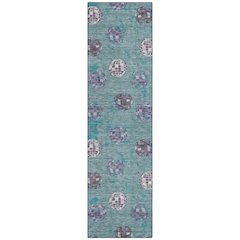 Machine Washable Indoor/Outdoor Chantille ACN2690 Teal 2'3" x 7'6" Runner Rug