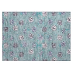 Machine Washable Indoor/Outdoor Chantille ACN2690 Teal 1'8" x 2'6" Rug