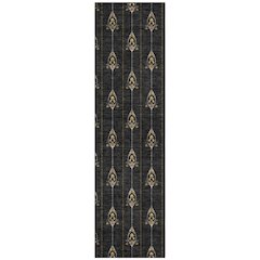 Machine Washable Indoor/Outdoor Chantille ACN2691 Black 2'3" x 7'6" Runner Rug