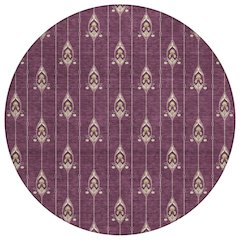 Machine Washable Indoor/Outdoor Chantille ACN2691 Purple 8' x 8' Round Rug