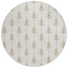 Machine Washable Indoor/Outdoor Chantille ACN2691 Ivory 8' x 8' Round Rug