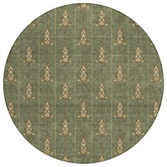 Machine Washable Indoor/Outdoor Chantille ACN2691 Green 8' x 8' Round Rug