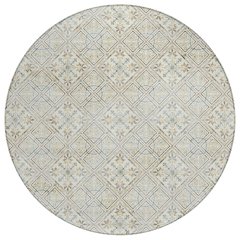 Machine Washable Indoor/Outdoor Chantille ACN2692 Ivory 8' x 8' Round Rug