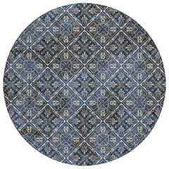 Machine Washable Indoor/Outdoor Chantille ACN2692 Blue 8' x 8' Round Rug