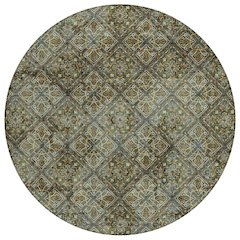 Machine Washable Indoor/Outdoor Chantille ACN2692 Green 8' x 8' Round Rug