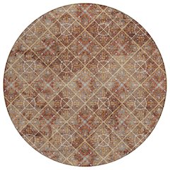 Machine Washable Indoor/Outdoor Chantille ACN2692 Orange 8' x 8' Round Rug