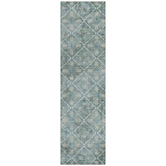 Machine Washable Indoor/Outdoor Chantille ACN2692 Teal 2'3" x 7'6" Runner Rug