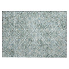 Machine Washable Indoor/Outdoor Chantille ACN2692 Teal 1'8" x 2'6" Rug