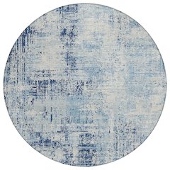 Machine Washable Indoor/Outdoor Chantille ACN2693 Blue 8' x 8' Round Rug