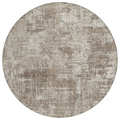 Machine Washable Indoor/Outdoor Chantille ACN2693 Brown 8' x 8' Round Rug