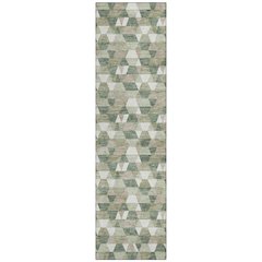 Machine Washable Indoor/Outdoor Chantille ACN2694 Green 2'3" x 7'6" Runner Rug