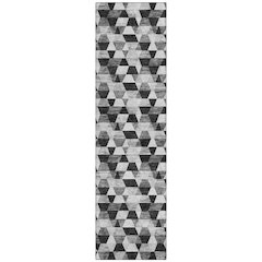 Machine Washable Indoor/Outdoor Chantille ACN2694 Black 2'3" x 7'6" Runner Rug