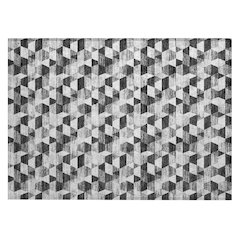 Machine Washable Indoor/Outdoor Chantille ACN2694 Black 1'8" x 2'6" Rug