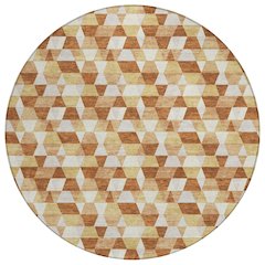 Machine Washable Indoor/Outdoor Chantille ACN2694 Orange 8' x 8' Round Rug
