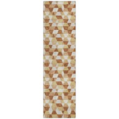 Machine Washable Indoor/Outdoor Chantille ACN2694 Orange 2'3" x 7'6" Runner Rug