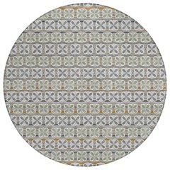 Machine Washable Indoor/Outdoor Chantille ACN2695 Gray 8' x 8' Round Rug