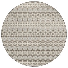 Machine Washable Indoor/Outdoor Chantille ACN2695 Ivory 8' x 8' Round Rug