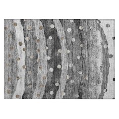 Machine Washable Indoor/Outdoor Chantille ACN2696 Black 1'8" x 2'6" Rug