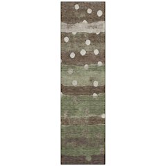 Machine Washable Indoor/Outdoor Chantille ACN2696 Green 2'3" x 7'6" Runner Rug