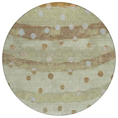 Machine Washable Indoor/Outdoor Chantille ACN2696 Green 8' x 8' Round Rug