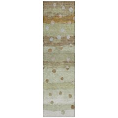 Machine Washable Indoor/Outdoor Chantille ACN2696 Green 2'3" x 7'6" Runner Rug