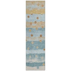 Machine Washable Indoor/Outdoor Chantille ACN2696 Teal 2'3" x 7'6" Runner Rug