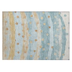 Machine Washable Indoor/Outdoor Chantille ACN2696 Teal 1'8" x 2'6" Rug