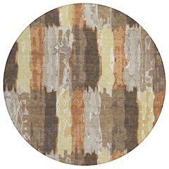 Machine Washable Indoor/Outdoor Chantille ACN2697 Brown 8' x 8' Round Rug