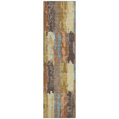 Machine Washable Indoor/Outdoor Chantille ACN2697 Orange 2'3" x 7'6" Runner Rug