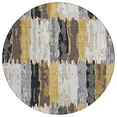 Machine Washable Indoor/Outdoor Chantille ACN2697 Gray 8' x 8' Round Rug