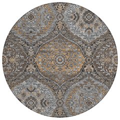 Machine Washable Indoor/Outdoor Chantille ACN2698 Gray 8' x 8' Round Rug