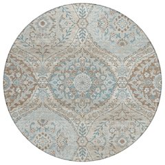 Machine Washable Indoor/Outdoor Chantille ACN2698 Ivory 8' x 8' Round Rug