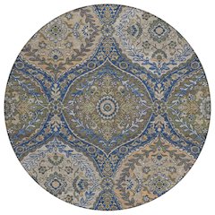 Machine Washable Indoor/Outdoor Chantille ACN2698 Blue 8' x 8' Round Rug